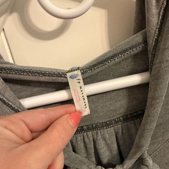 Free People Mesa Hoodie Zip Up Medium Gray Cute! - Picture 3 of 7